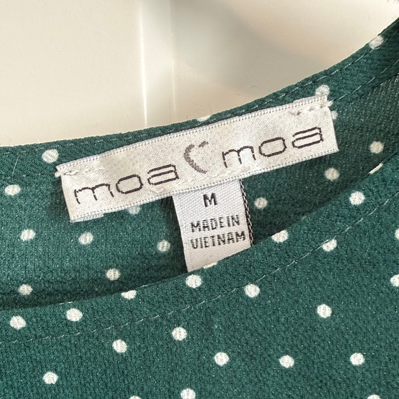 Moa Moa Dark Green Polka Dot Blouse - Picture 2 of 3